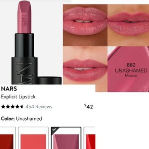 NARS Unashamed Mauve Lipstick. Without Box. Used 3 Time. See The Pics. # 277
